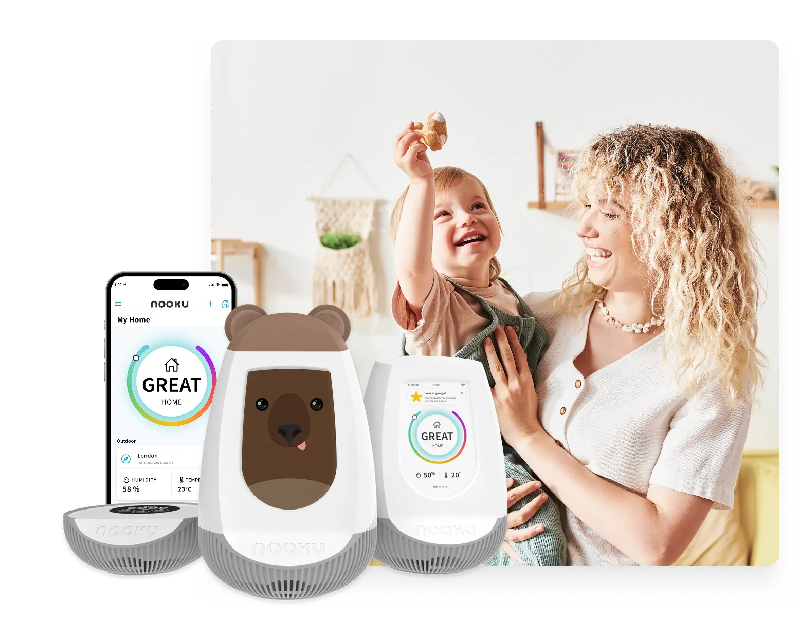 Mother and child happy